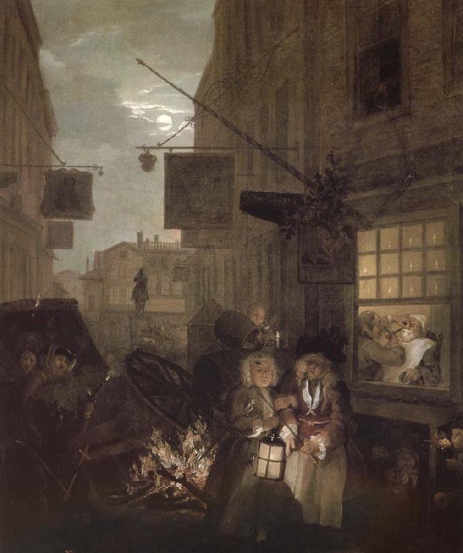 William Hogarth Four hours a day at night oil painting image